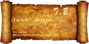 Tarkó Britta névjegykártya